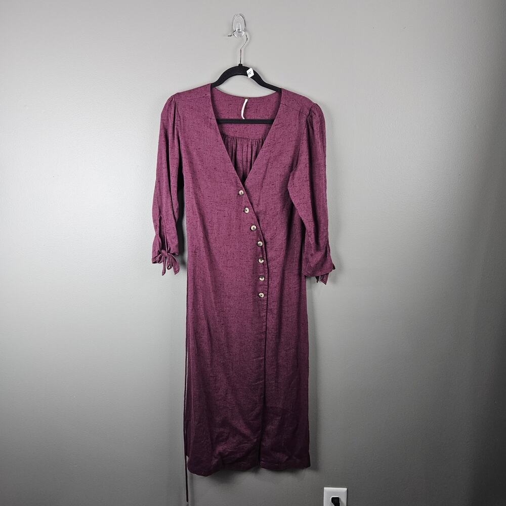 Free People Zappora Dress by Endless Summer Button Down Boho Light‎ Purple Sz XS